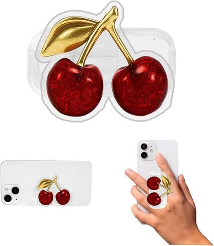Phone Grip Cute 2D Shape Collapsible Expandable, Smartphone Tablet Cell Phone Grip Stand Holder (Cherry-9) in Saudi Arabia