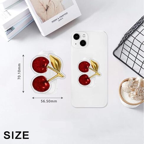 Phone Grip Cute 2D Shape Collapsible Expandable, Smartphone Tablet Cell Phone Grip Stand Holder (Cherry-9) in Saudi Arabia