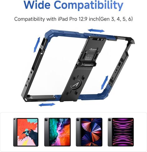 Accsoon PowerCage II iPad Cage Protective iPad Case for iPads Gen 7,8,9,10,11 & i-Pad Air 3,4,5,6,7 & iPads Pro 10.5inch & 11inch M4, M5 Tablet Cage, Use with SeeMo/SeeMo 4K/CineView for Monitoring in Saudi Arabia