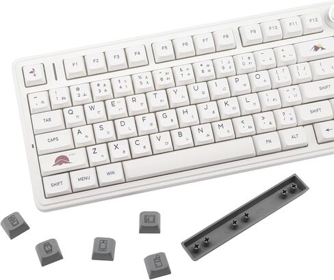 131 Keys PBT Japanese Keycaps XDA Profile White Grey Simple Style Suitable for Cherry Gateron MX Switches Mechanical Gaming Keyboard in Saudi Arabia