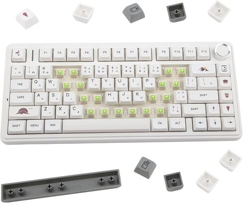 131 Keys PBT Japanese Keycaps XDA Profile White Grey Simple Style Suitable for Cherry Gateron MX Switches Mechanical Gaming Keyboard in Saudi Arabia