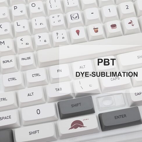 131 Keys PBT Japanese Keycaps XDA Profile White Grey Simple Style Suitable for Cherry Gateron MX Switches Mechanical Gaming Keyboard in Saudi Arabia