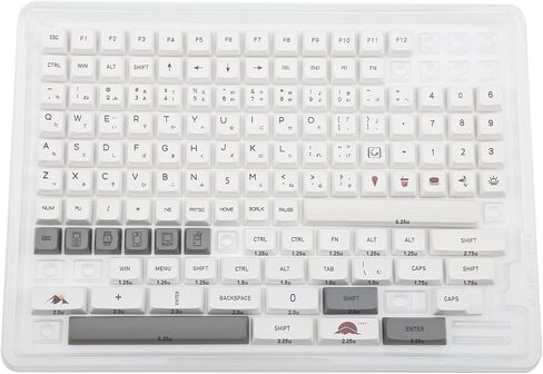 131 Keys PBT Japanese Keycaps XDA Profile White Grey Simple Style Suitable for Cherry Gateron MX Switches Mechanical Gaming Keyboard in Saudi Arabia