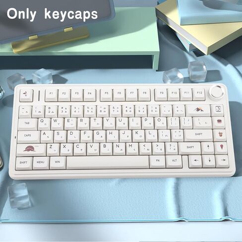 131 Keys PBT Japanese Keycaps XDA Profile White Grey Simple Style Suitable for Cherry Gateron MX Switches Mechanical Gaming Keyboard in Saudi Arabia