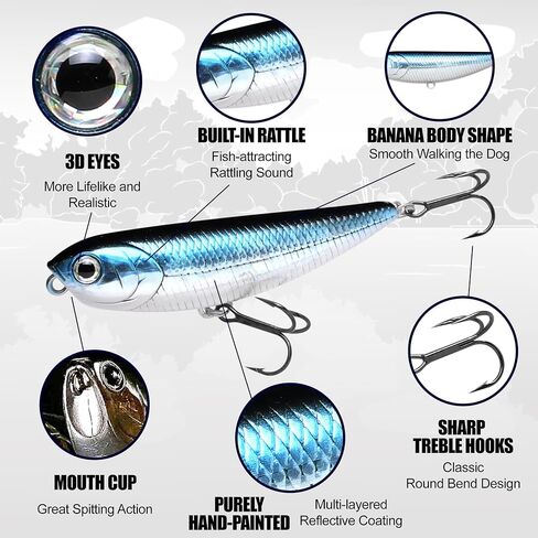 Lucky Craft Sammy 65 ، Freshwater Lake Bass Bass Fishing Exprice ، Topwater ، Smallmouth ، Floating ، الفوز بالبطولة ، المشي الكمال الكلب ، معدات الصيد ، إكسسوارات الصيد ، صيد الأسماك in Kuwait