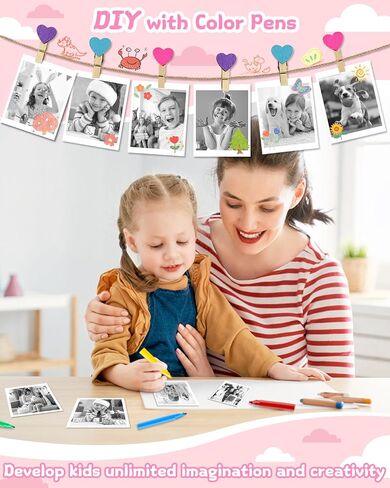 Kids Camera Instant Print 20MP 1080P Kids Digital Cameras for Boys Girls Ink Free Dinosaur Print Camera for Kids Aged 3-10 Toddler Camera for Kids Christmas Birthday Gifts (Green) in Saudi Arabia