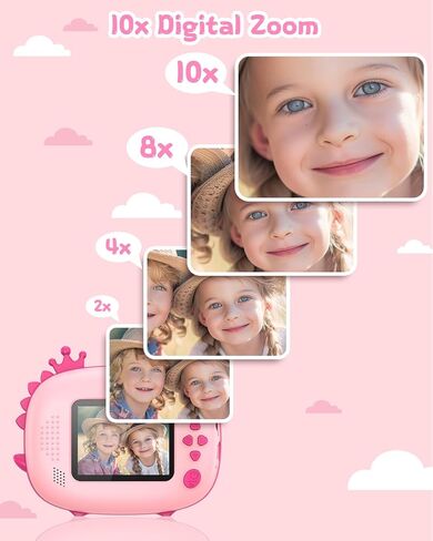 Kids Camera Instant Print 20MP 1080P Kids Digital Cameras for Boys Girls Ink Free Dinosaur Print Camera for Kids Aged 3-10 Toddler Camera for Kids Christmas Birthday Gifts (Green) in Saudi Arabia