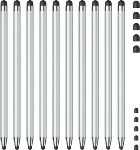 stylus (10pcs) ، قلم القلم للشاشة التي تعمل باللمس ، الدقة العالية وقلم القلم الحساسية لجهاز iPad/iPhone/Samsung/Android وأجهزة اللوحات والأجهزة اللوحية ، متوافقة مع جميع شاشة تعمل باللمس (أسود/أبيض) in Kuwait