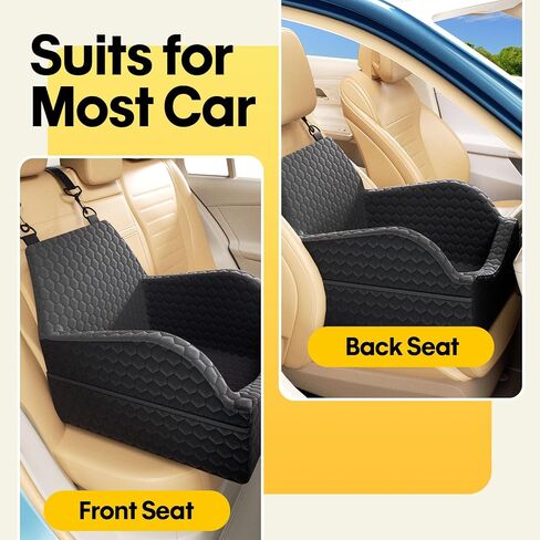 Dog Car Seat for Small Dogs, Elevated Dog Booster Seat Pet Travel Carrier Bed for Car with Adjustable Straps Pet Car Booster Seat for Small Dogs Cats in Saudi Arabia