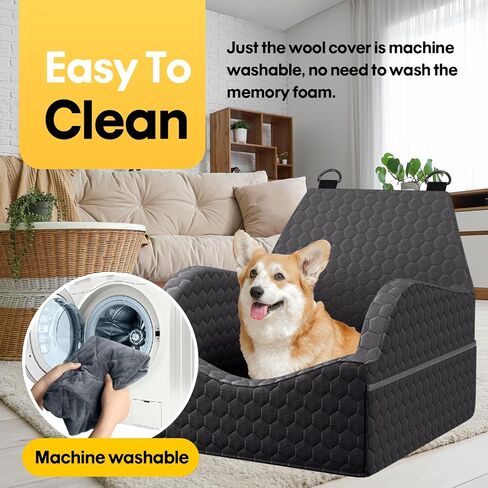 Dog Car Seat for Small Dogs, Elevated Dog Booster Seat Pet Travel Carrier Bed for Car with Adjustable Straps Pet Car Booster Seat for Small Dogs Cats in Saudi Arabia
