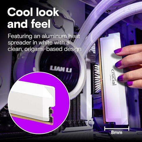 Crucial Pro DDR5 RAM 64GB Kit (2x32GB) 6400MHz CL40, Overclocking Desktop Gaming Memory, Intel XMP 3.0 & AMD Expo Compatible – White CP2K32G64C40U5W in Kuwait
