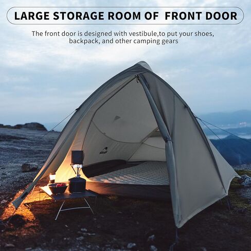 Naturehike Cloud Up 1 Person Tent, Lightweight Backpacking Tents for One Man, Waterproof Ultralight One Person Tent for Camping Hiking Backpacking in Kuwait
