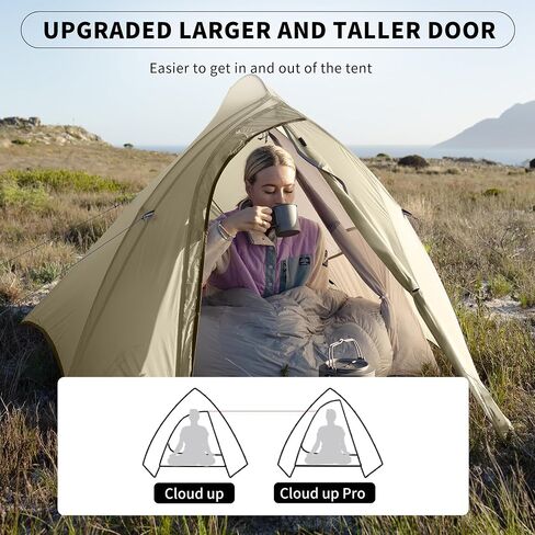 Naturehike Cloud Up 1 Person Tent, Lightweight Backpacking Tents for One Man, Waterproof Ultralight One Person Tent for Camping Hiking Backpacking in Kuwait