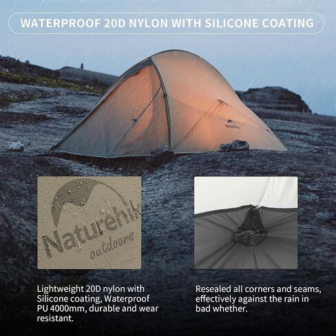 Naturehike Cloud Up 1 Person Tent, Lightweight Backpacking Tents for One Man, Waterproof Ultralight One Person Tent for Camping Hiking Backpacking in Kuwait