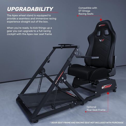 GT Omega Apex Racing Wheel Stand for Logitech Fanatec Clubsport Thrustmaster Gaming Wheel Wheel Mount و Syfter Mount ، TX T500 T300 G29 G920 PS4 Xbox قابلة للطي قابلة للإمالة للتحكم في السباق in Saudi Arabia