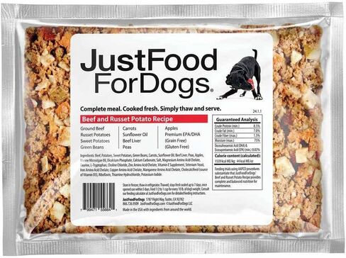 طعام الكلاب الطازج المجمد من JustFoodForDogs، وجبة كاملة أو طعام للكلاب، وصفة الدجاج والأرز الأبيض، 18 أونصة (عبوة من 21 قطعة) in Kuwait