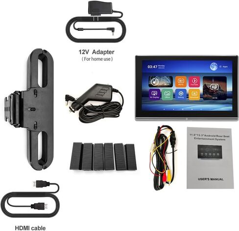 14 بوصة Android12 4K مسند فيديو مشغل مع USB ، HDMI داخل/خارج ، بطاقة SD ، مقبس سماعة الرأس ، مشغل فيديو محمول مع شاشة تعمل باللمس مع Bluetooth ، FM و 2G RAM+32G （2PCS） in Kuwait