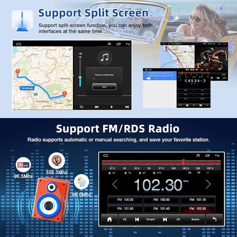 9" 4G+64G Android 13 Car Stereo fit for Dodge Ram 1500 2500 3500 2003 2004 2005 IPS Touchscreen Double Din Car Radio Stereo w/Wireless Carplay Android Auto GPS Navigation WiFi BT SWC Backup Camera Mic in Kuwait