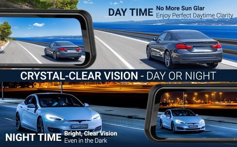4k Mirror Dash Cam with GPS & Night Vision-10'' Touchscreen Rearview Camera for Cars & Trucks, Front & Rear Dash Cam, Loop Recording, G-Sensor, 170° Wide Angle, Easy Installation in Saudi Arabia