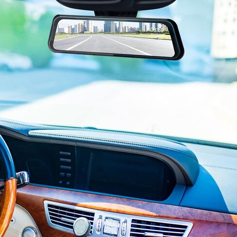 4k Mirror Dash Cam with GPS & Night Vision-10'' Touchscreen Rearview Camera for Cars & Trucks, Front & Rear Dash Cam, Loop Recording, G-Sensor, 170° Wide Angle, Easy Installation in Saudi Arabia