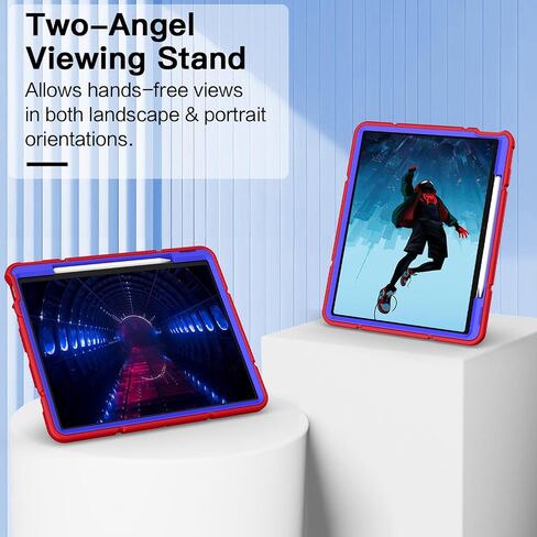 Grifobes for iPad Air 13 inch (M3/M2) 2025/2024, Heavy Duty Shockproof Rugged Protective Cover with Pencil Holder Built-in Stand for i Pad Air 6th Gen 13" for Kids Boys (Red+Blue) in Saudi Arabia