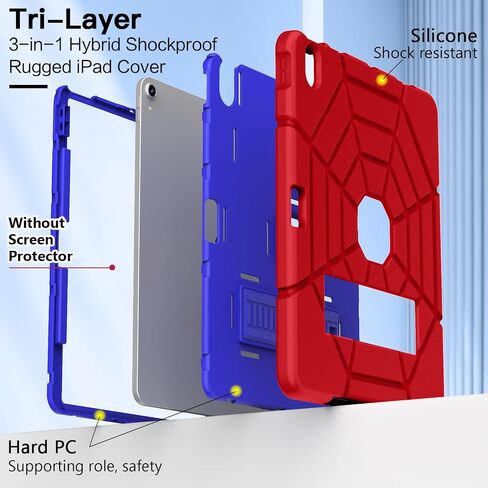 Grifobes for iPad Air 13 inch (M3/M2) 2025/2024, Heavy Duty Shockproof Rugged Protective Cover with Pencil Holder Built-in Stand for i Pad Air 6th Gen 13" for Kids Boys (Red+Blue) in Saudi Arabia