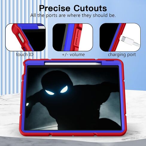 Grifobes for iPad Air 13 inch (M3/M2) 2025/2024, Heavy Duty Shockproof Rugged Protective Cover with Pencil Holder Built-in Stand for i Pad Air 6th Gen 13" for Kids Boys (Red+Blue) in Saudi Arabia