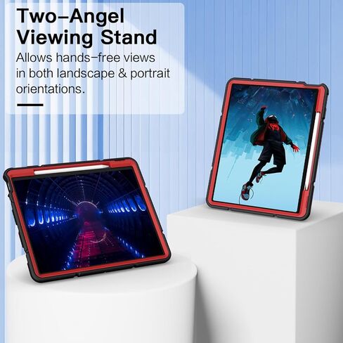 Grifobes for iPad Air 13 inch (M3/M2) 2025/2024, Heavy Duty Shockproof Rugged Protective Cover with Pencil Holder Built-in Stand for i Pad Air 6th Gen 13" for Kids Boys (Red+Blue) in Kuwait