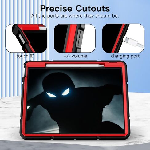 Grifobes for iPad Air 13 inch (M3/M2) 2025/2024, Heavy Duty Shockproof Rugged Protective Cover with Pencil Holder Built-in Stand for i Pad Air 6th Gen 13" for Kids Boys (Red+Blue) in Kuwait