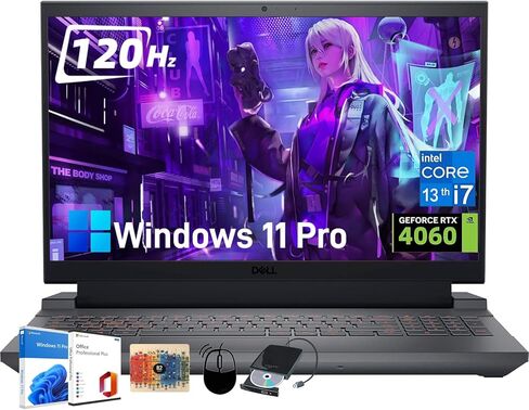 Dell G15-G5530 Gaming Laptop - Office 2024 Lifetime & Windows 11 Pro, Intel 14-Core i7-13650HX, NVIDIA GeForce RTX 4060, 15.6" FHD 120Hz Display, Wi-Fi 6, Backlit Keyboard, 32GB DDR5, 1TB SSD in Saudi Arabia
