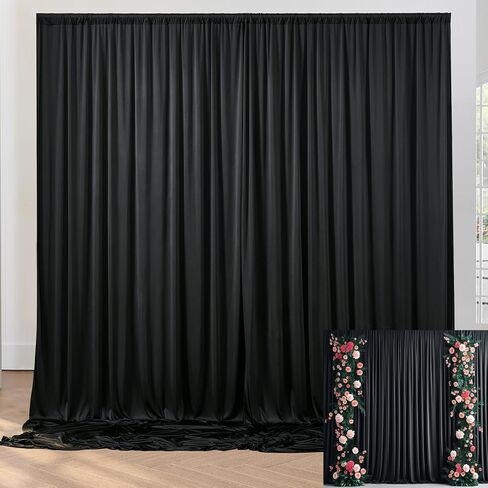 10x10ft Wrinkle Free Dusty Blue Backdrop Curtains for Parties, 2 Panels 5x10ft Silky Polyester Photo Backdrop Drapes Back Drop Cloth for Wedding Birthday Photography Background in Saudi Arabia