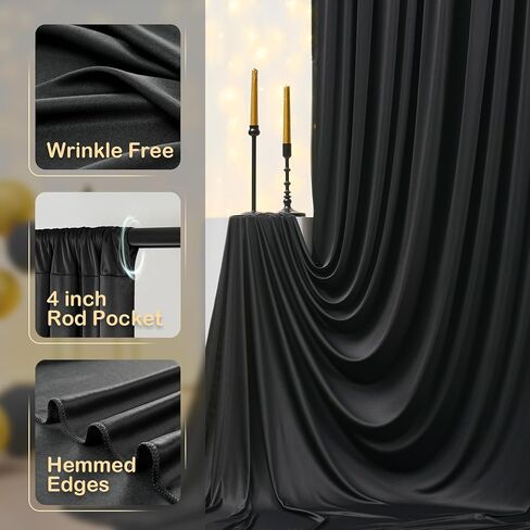 10x10ft Wrinkle Free Dusty Blue Backdrop Curtains for Parties, 2 Panels 5x10ft Silky Polyester Photo Backdrop Drapes Back Drop Cloth for Wedding Birthday Photography Background in Saudi Arabia