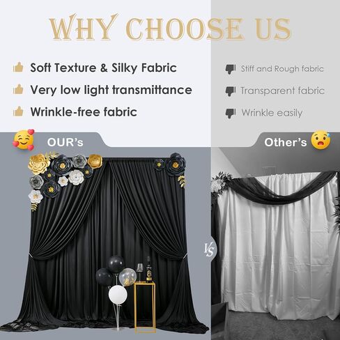 10x10ft Wrinkle Free Dusty Blue Backdrop Curtains for Parties, 2 Panels 5x10ft Silky Polyester Photo Backdrop Drapes Back Drop Cloth for Wedding Birthday Photography Background in Saudi Arabia
