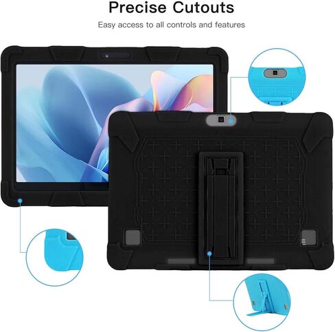 Case for Fusion5 FWIN232 Plus / 232 Pro N5 Tablet 10.1 inch,Soft Silicone Protector Cover,Kids Friendly,Adjustable Stand Tablet Cover,4 Corners Thicken Shockproof,Black in Saudi Arabia