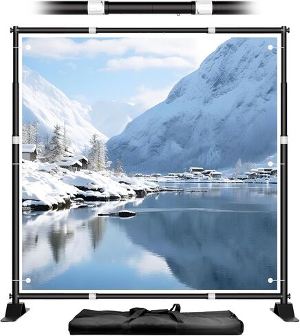 10 x 8FT Backdrop Banner Stand, Heavy Duty Adjustable Photo Background Support Stand Kit for Photo Booth, Parties, Exhibition, Trade Show, Wedding in Kuwait