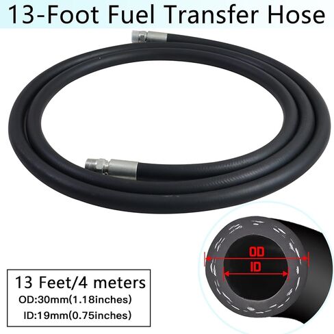 3/4 Inch ID Fuel Transfer Hose Length 20 FT W/Dual NPT Threads Connecter (NPT Male Fittings Size 3/4 Inch & 3/4 Inch) for Fuel Pump & Dispensing Diesel Fuel,Gasoline,Kerosene Biodiesel in Kuwait