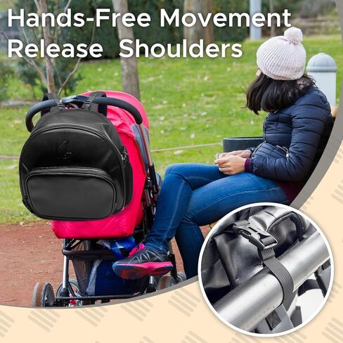 حقيبة ظهر للحفاضات، حقيبة حفاضات صغيرة مع وسادة تغيير الحفاضات، حقائب ظهر للأطفال للأم، حقائب حمل صغيرة للسفر مع جيوب معزولة، أشرطة عربة الأطفال، خفيفة الوزن، أسود in Kuwait