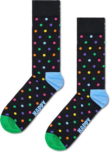جوارب Happy Socks Premium Crew للرجال والنساء، مصنوعة من مادة Tencel المستدامة - متعددة الألوان - مقاس 9-11 - علبة هدايا مكونة من 4 قطع in Kuwait