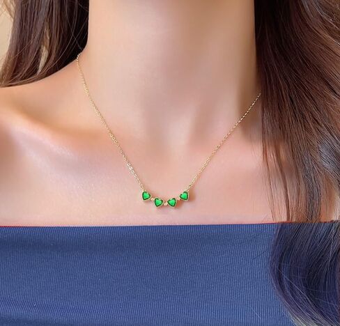 Green 4 Leaf Clover Necklace for Women, Lucky Pendant Chain Necklace Jewelry (rotate) in Kuwait
