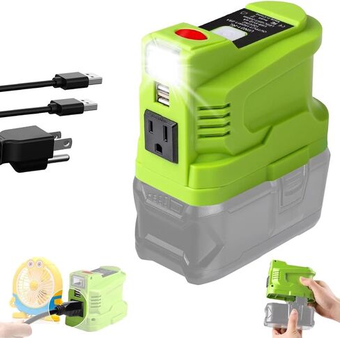 150W Phone Charger Adapter for Milwaukee M18 18V, URUN DC 18V to AC 120V Power Inverter Generator, Top Off Inverter Power Supply for Milwaukee with USB Port & LED Light & AC Outlet(No Battery) in Saudi Arabia