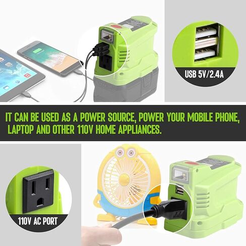 150W Phone Charger Adapter for Milwaukee M18 18V, URUN DC 18V to AC 120V Power Inverter Generator, Top Off Inverter Power Supply for Milwaukee with USB Port & LED Light & AC Outlet(No Battery) in Saudi Arabia