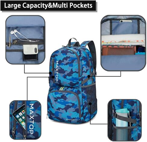 MAXTOP 40/50L Lightweight Packable Backpack for Hiking Traveling Camping Water Resistant Foldable Outdoor Travel Daypack in Kuwait