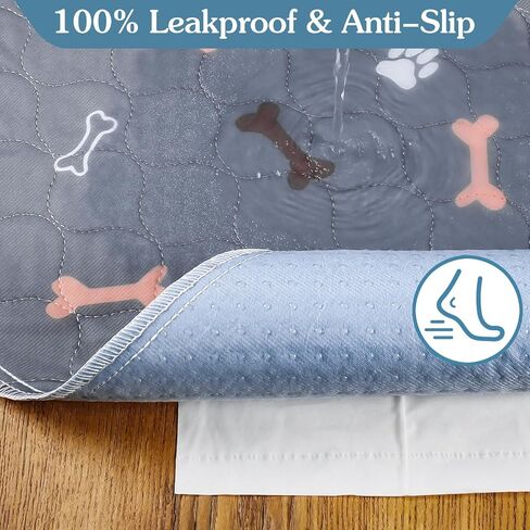 Washable Pee Pads for Dogs, Large 2 Pack 36"x48" Dog Pee Pads Washable, Waterproof Puppy Pads Mat Reusable Fast Absorbent Dog Potty Training Pads, Whelping Pads for Playpen Crate in Kuwait