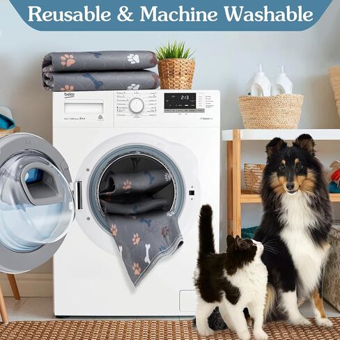 Washable Pee Pads for Dogs, Large 2 Pack 36"x48" Dog Pee Pads Washable, Waterproof Puppy Pads Mat Reusable Fast Absorbent Dog Potty Training Pads, Whelping Pads for Playpen Crate in Kuwait