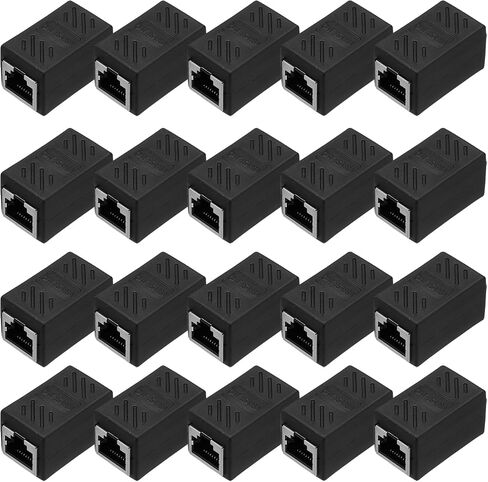 MECCANIXITY 30 Pack RJ45 Ethernet Coupler, Female to Female Cat6 Coupler Ethernet Extension Adapter Network Connector for Cat8/Cat7/Cat6/Cat5e/Cat5,Black in Saudi Arabia