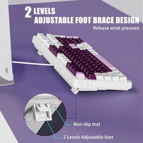 لوحة مفاتيح ألعاب ميكانيكية 100 مفتاح Mechanical ، لوحات مفاتيح مفاتيح حمراء ، إضاءة خلفية RGB ، لوحة مفاتيح سلكية 98 ٪ للعبة والمكتب in Kuwait