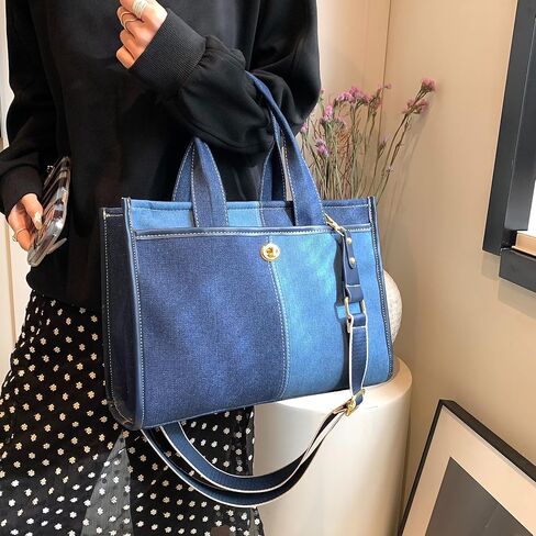 GLOD JORLEE Tote Bags for Women,Top-handle bags,Jeans Purses,Denim Hobo Shoulder Handbag for Travel,Shopping,Work in Saudi Arabia