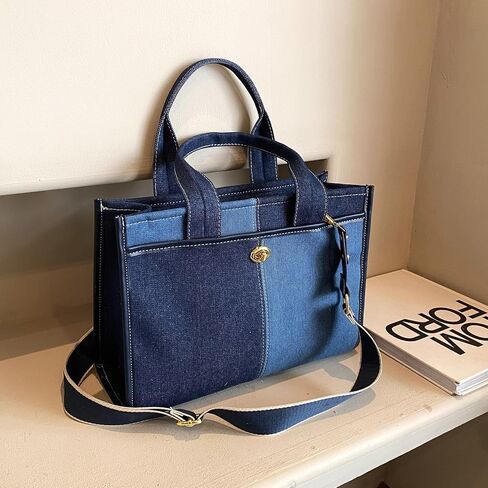 GLOD JORLEE Tote Bags for Women,Top-handle bags,Jeans Purses,Denim Hobo Shoulder Handbag for Travel,Shopping,Work in Saudi Arabia
