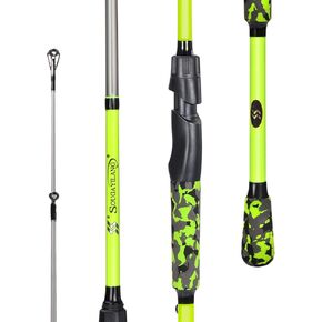 Sougayilang Fishing Rods, IM7 Graphite Blank Casting & Spinning Rods,2-Piece Rod with “S" Style Hook Keeper and EVA Handle for Bass, Trout, Walleye, Catfish Etc