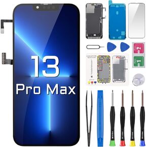 for iPhone 13 Pro Max Screen Replacement 6.7" LCD Display Digitizer Front Speaker Proximity Sensor 3D Touch Full Assembly Repair Fix Tools Kit A2643 A2484 A2641 A2644 A2645